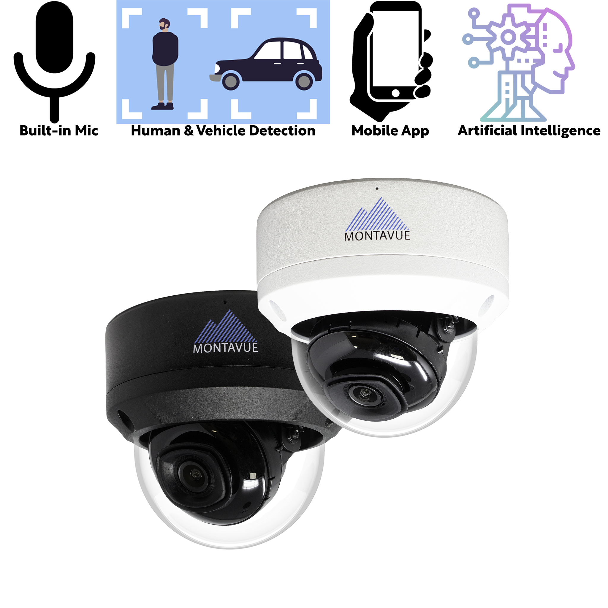 Open Box MTD8108-AISMD-X -  4K Dome, SMD 4.0, AI SSA, 30fps, 108º, Audio Mic, IR 98ft