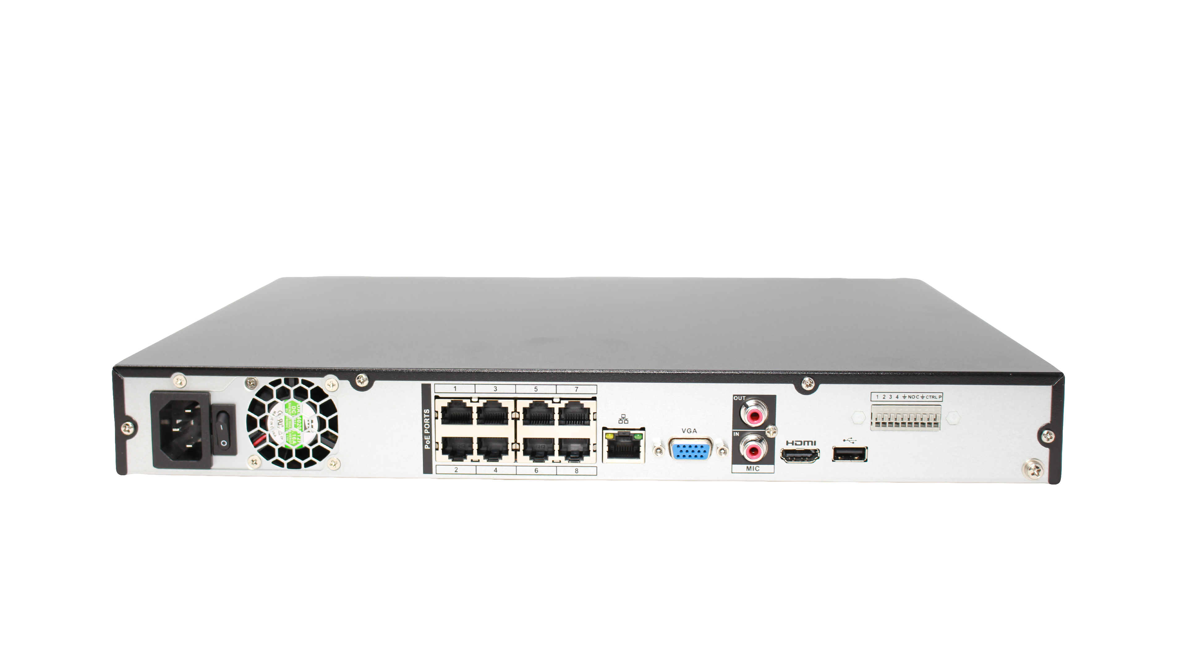 MNR4208-8P-AI | 8 Channel 4K H.265+ AI NVR with 32TB (2x16TB) HDD Max Capacity - HDDs Not Included