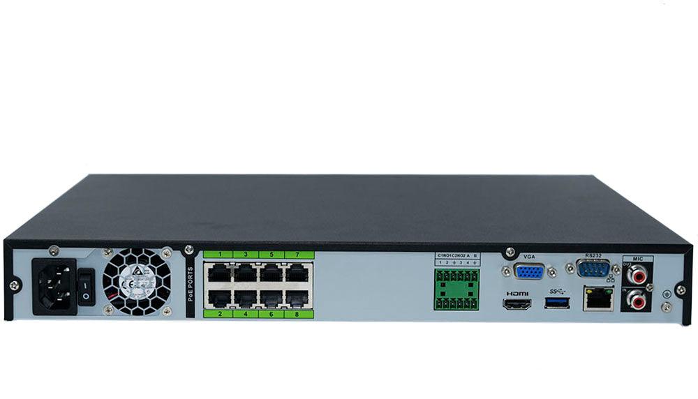MNR5208-8P-AI | 8 Channel 4K H.265+ Pro-AI NVR with 40TB (2x20TB) HDD Max Capacity - HDDs Not Included