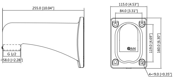 Montavue MAM303W Wall Mount Bracket