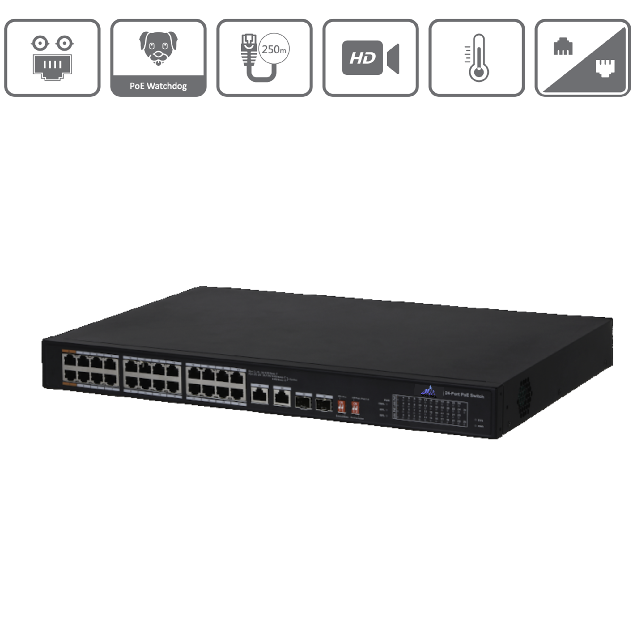 26 Port/24 PoE Port Switch 240W - MAS26P240