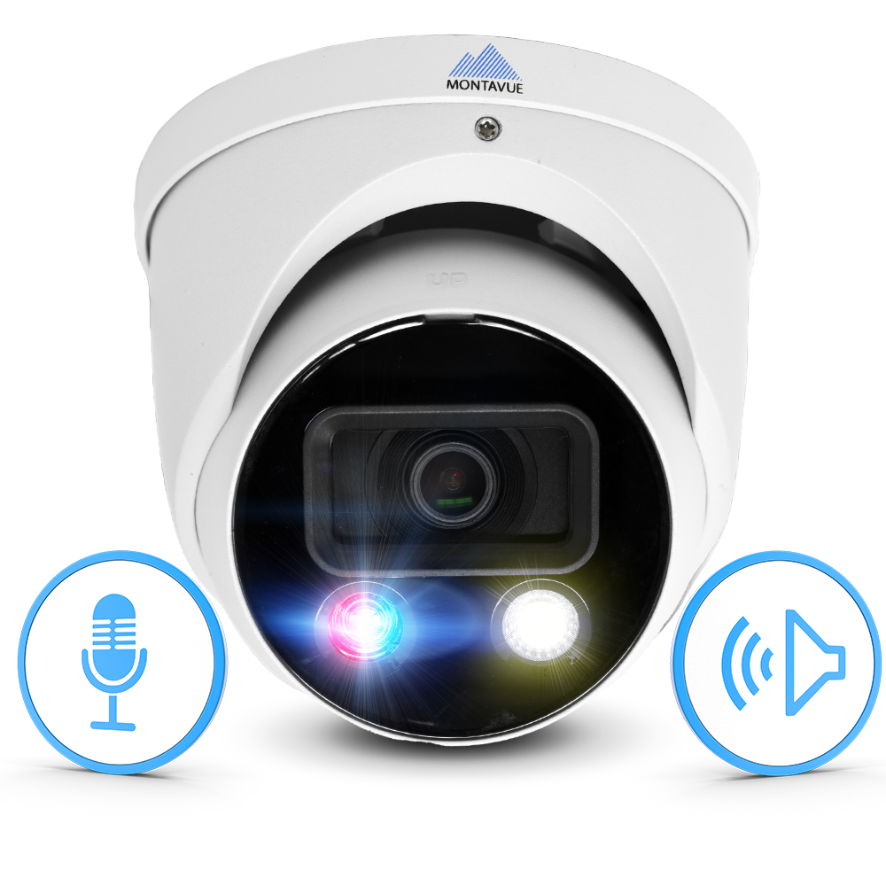 MTT8106-AISMD-DI-AD-AP | 8MP 4K Acupick Turret Security Camera with Active Deterrence and SMD 4.0